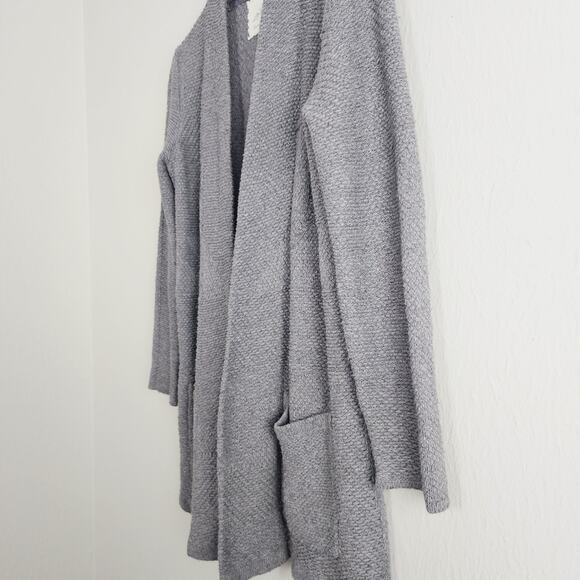 ANTHROPOLOGIE Angel Of The North Grey Chunky Cable Knit Cardigan Sweater - Picture 5 of 8